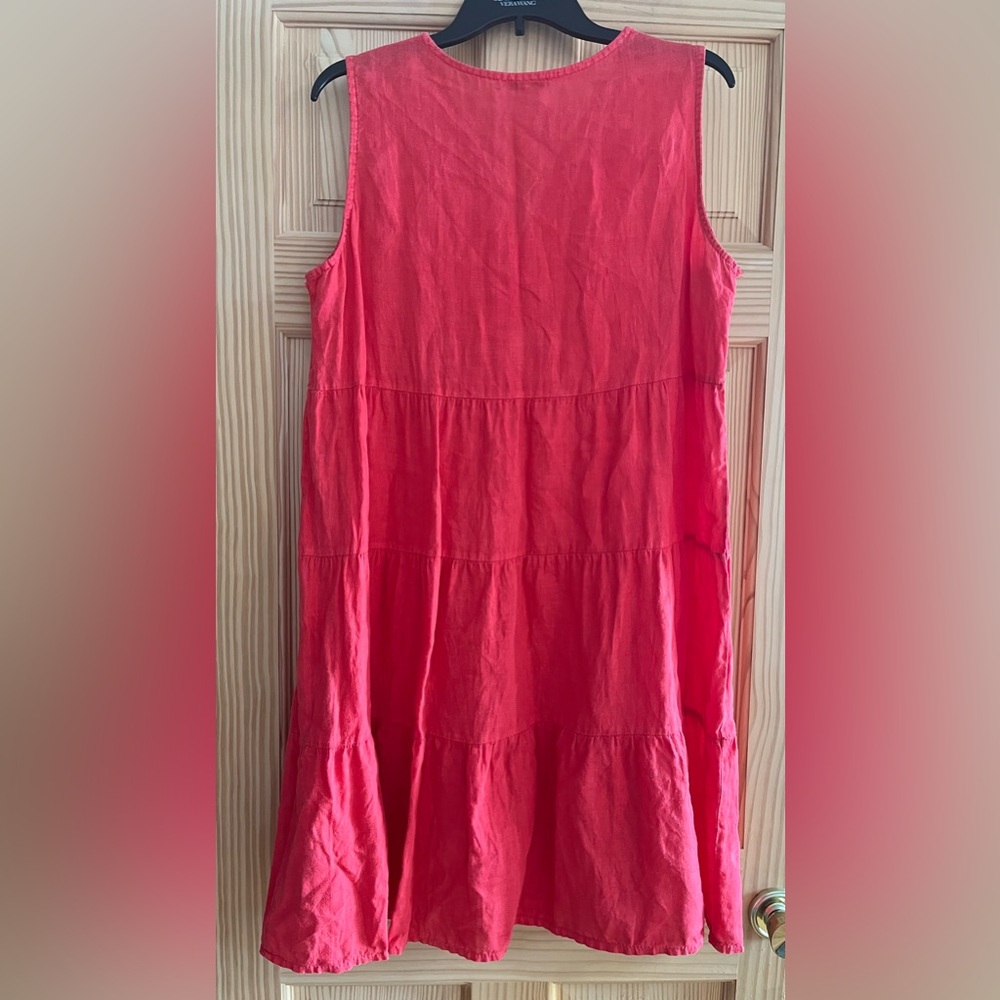 Rosemarine Red Linen Embroidered Women’s Dress Size‎ L - Picture 2 of 16